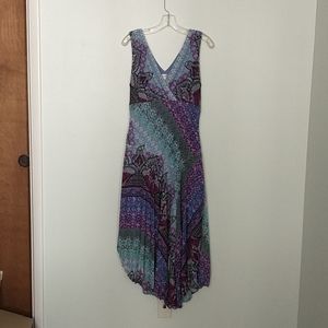 (D2) Dressbarn midi handkerchief hem dress Sz 10